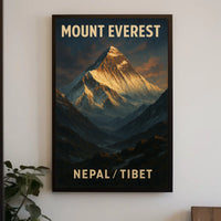 Mount Everest Vintage Travel Himalayan Adventure Nostalgia Majestic Snowcapped Peak Poster