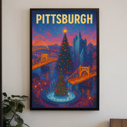 Pittsburgh Holiday Scene Poster