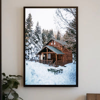 Winter Cabin Retreat Poster