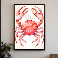 Crab Poster Vibrant Coastal Wall Art Print