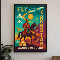 Fly Kazakhstan Wander In Color Poster