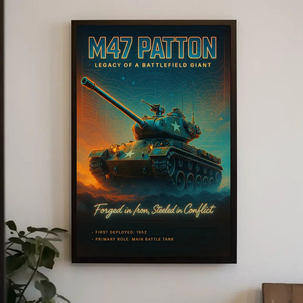 M47 Patton Tank Battlefield Giant Military Recruitment Poster PosterGoat