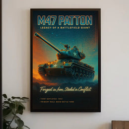 M47 Patton Tank Battlefield Giant Military Recruitment Poster PosterGoat