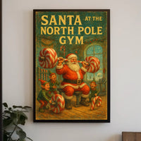 North Pole Gym Vintage Christmas Sports Poster