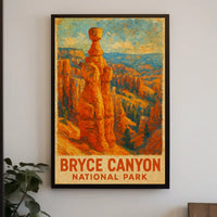 Bryce Canyon National Park Iconic Majestic Scenic Landscape Travel Wall Art Souvenir Gift Poster