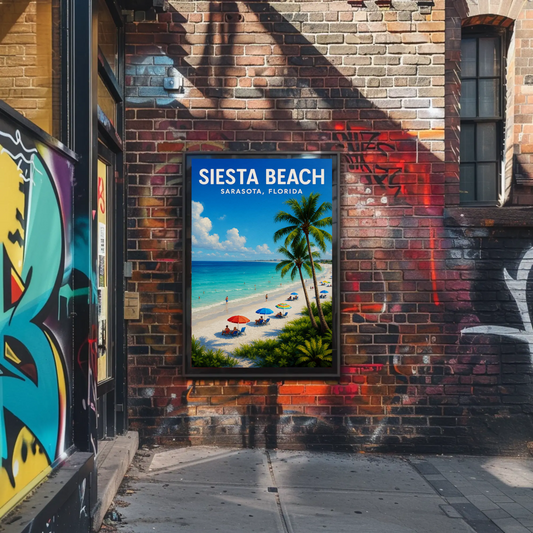 Siesta Beach Sarasota Florida Palm Coast Poster Poster