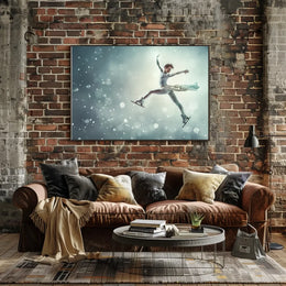 Graceful Figure Skater in Winter Fantasy Poster