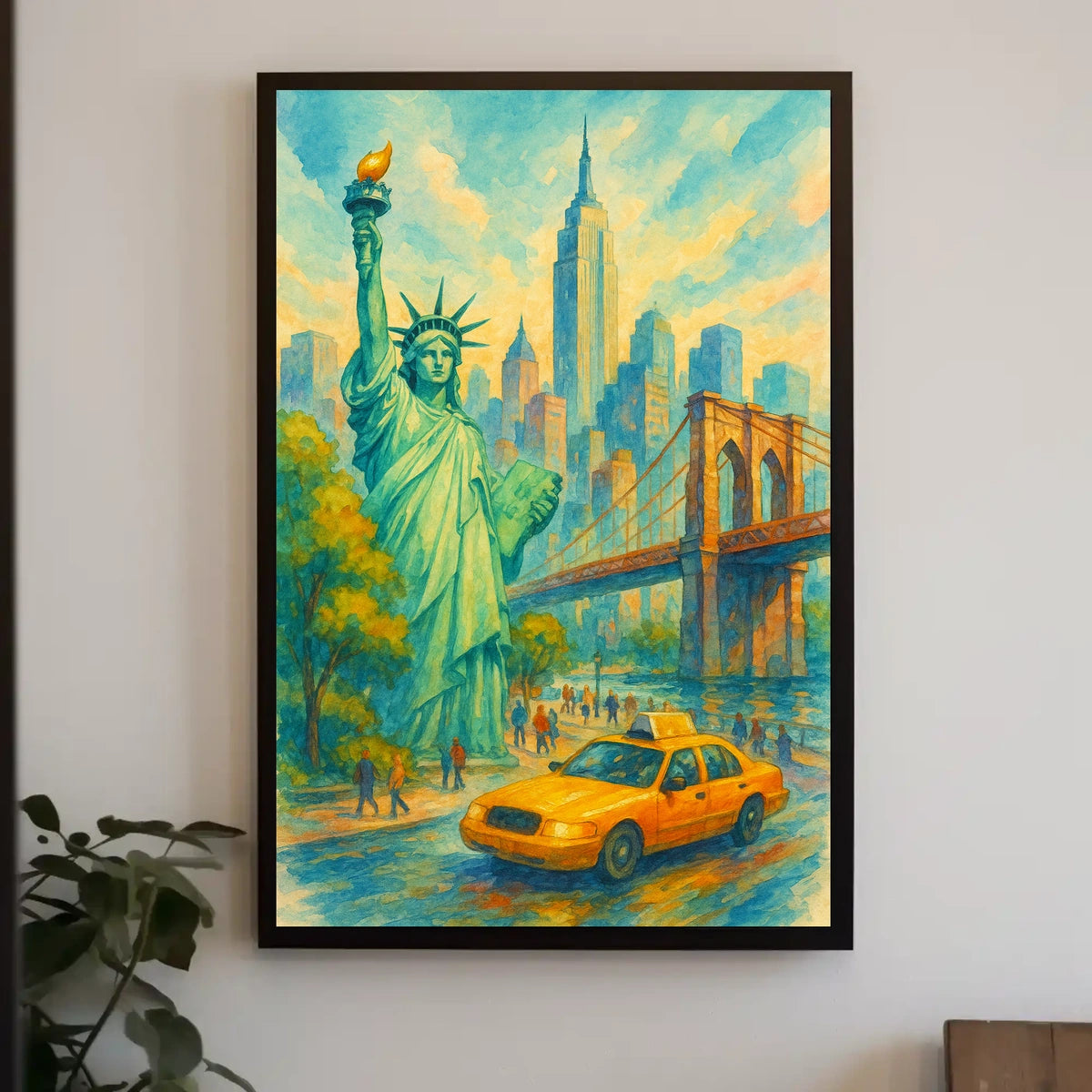 New York City Architectural Skyline Poster Modern Wall Art