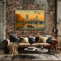 Boston Scenic Charm Travel Poster Wall Art
