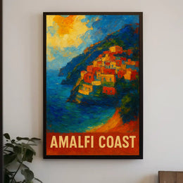Amalfi Coast Poster Wall Art For Coastal Decor Gift