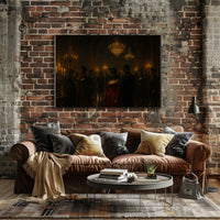 Enchanted Masquerade Moonlit Skyline Dreamlike Panorama Surreal Cityscape Poster