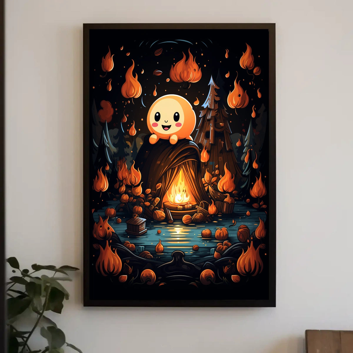 Enchanted Autumn Campfire Poster