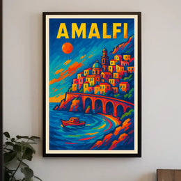 Amalfi Coast Vibrance Poster