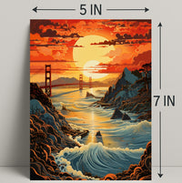 Sunset Over The Golden Gate Poster