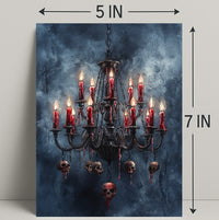 Gothic Chandelier Of Skulls Poster