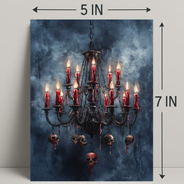 Gothic Chandelier Of Skulls Poster