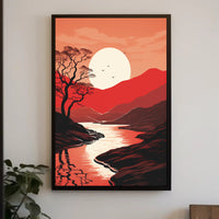Tranquil Sunset Landscape Poster