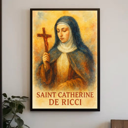 Saint Catherine De Ricci Portrait Of Faith Devotion Poster