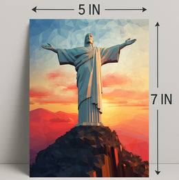 Christ The Redeemer At Sunset Poster