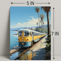 Coastal Train Journey Poster