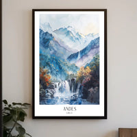 Andes Mountains Watercolor Landscape Art - Travel Poster PosterGoat