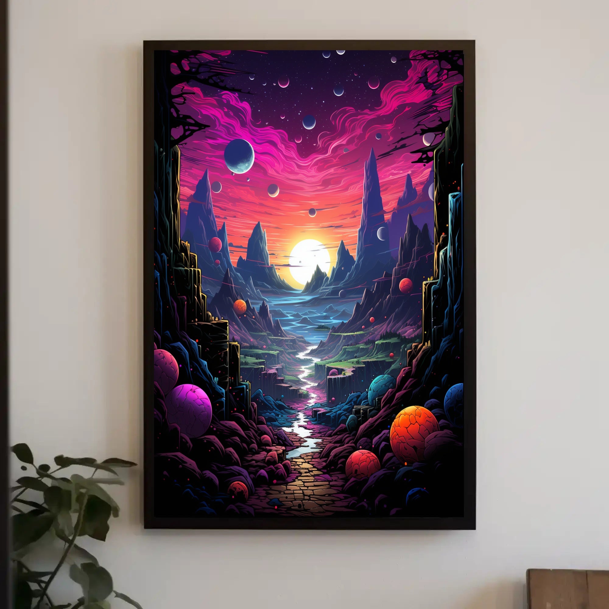 Cosmic Landscape Fantasy Poster PosterGoat