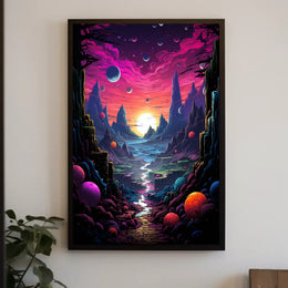 Cosmic Landscape Fantasy Poster PosterGoat
