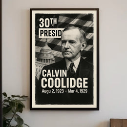 Calvin Coolidge 30th President of the United States Digital Montaje Poster