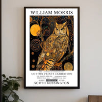 Elegant Owl Motif William Morris Artistic Poster