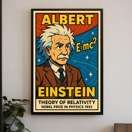Einstein Relativity Vintage Science Decor Aesthetic Nostalgia Educational Wall Art Curious Minds Poster