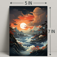 Serene Sunset Over Majestic Waters Poster PosterGoat