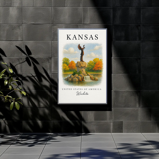 Kansas, Wichita Signature Series Vintage Travel Poster