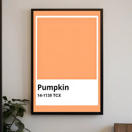 Minimalist Pumpkin Color Swatch Modern Artistic Poster PosterGoat