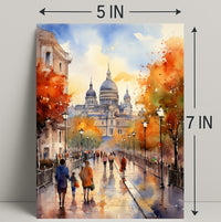 Autumn Stroll By The Cathedral Poster