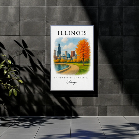 Illinois, Chicago Signature Series Vintage Travel Poster
