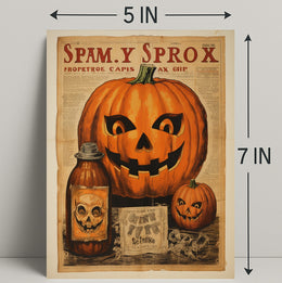 Vintage Halloween Pumpkin Vintage Poster