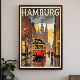 Hamburg Vintage Travel Poster