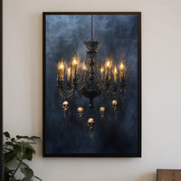 Gothic Chandelier Of Skulls Poster