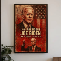 Joe Biden 46th President Digital Painting Patriotic Washington DC Portrait Realism Poster