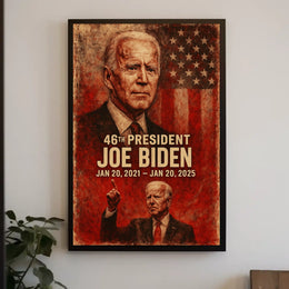 Joe Biden 46th President Digital Painting Patriotic Washington DC Portrait Realism Poster