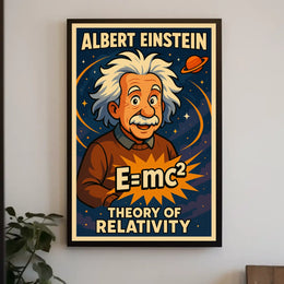 Einstein Relativity Theory Vintage Educational Wall Poster