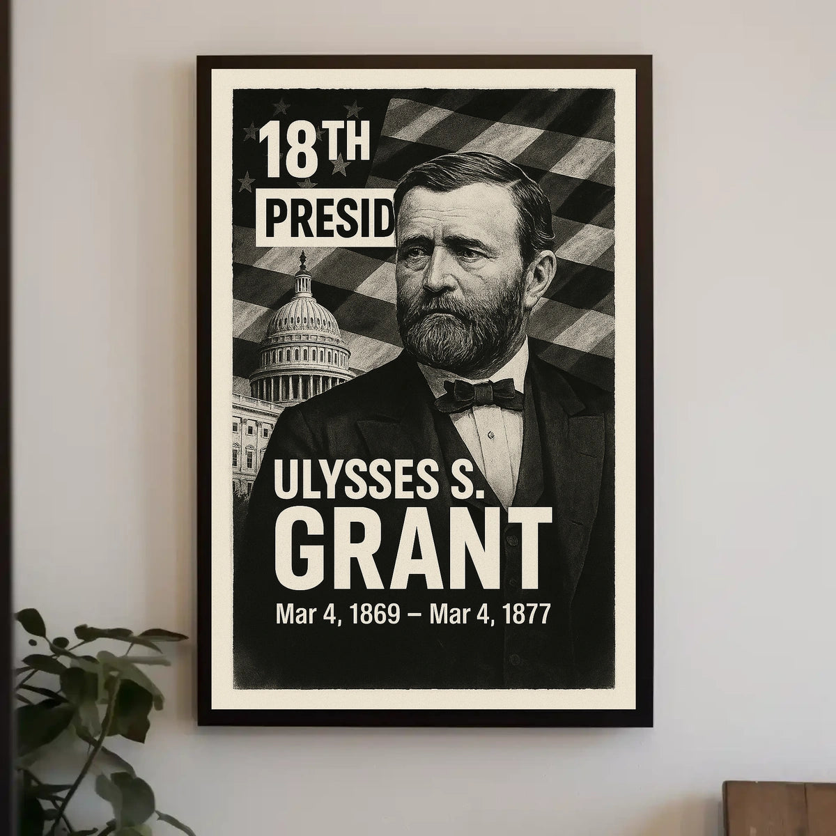 Ulysses S. Grant 18th President of the United States Digital Montaje Poster