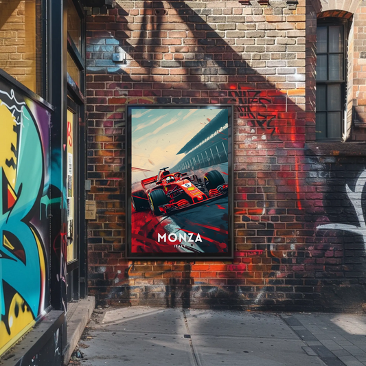 Monza Italy Formula One Speedway Race Car Travel Poster