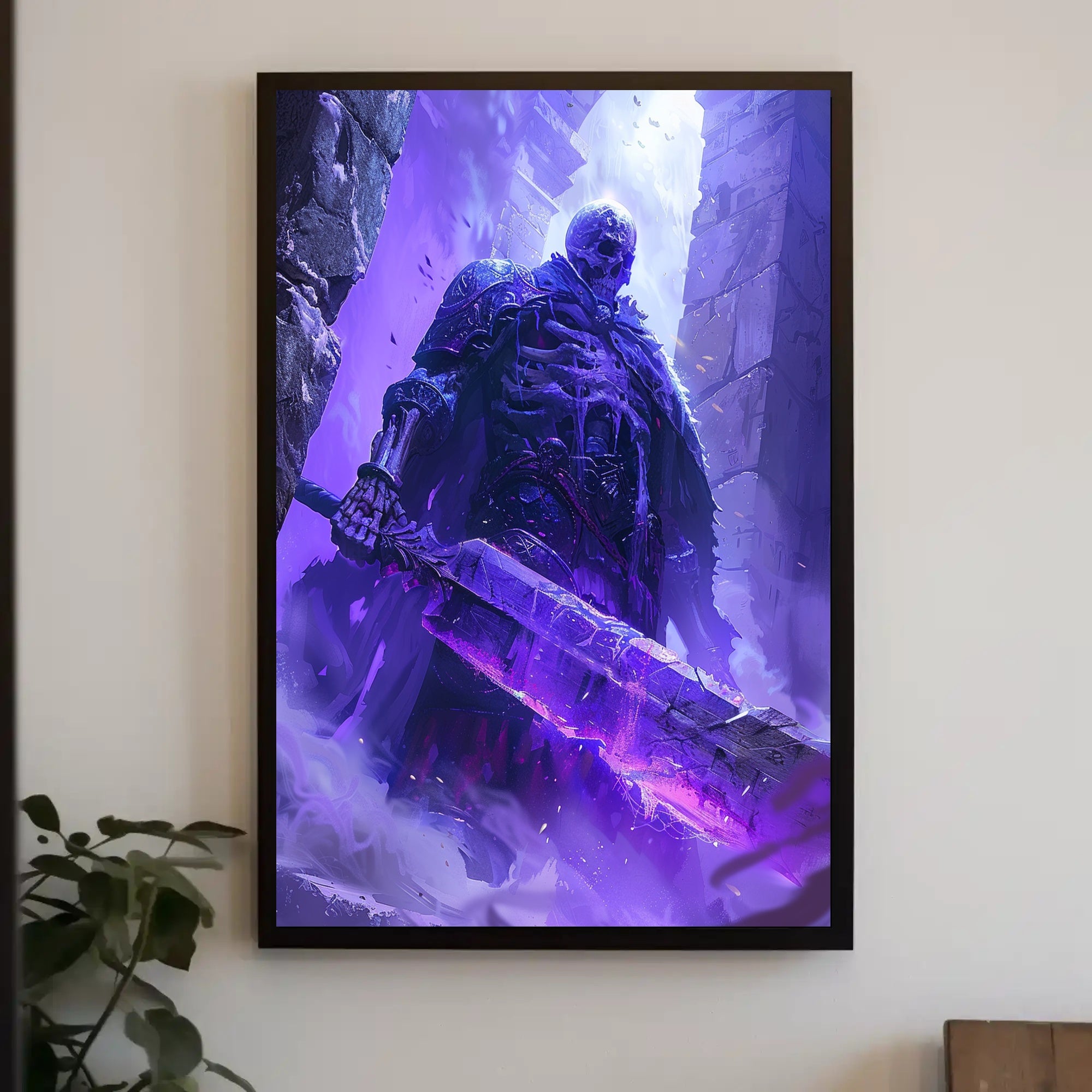 Skeletal Warrior in Epic Battle Fantasy or Mythology Poster PosterGoat