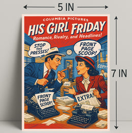 His Girl Friday A Classic Newsroom Comedy Poster PosterGoat