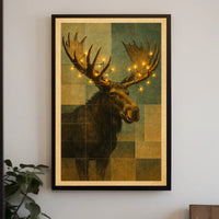 Illuminated Moose Poster