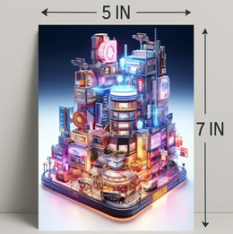 Neon Cityscape Poster