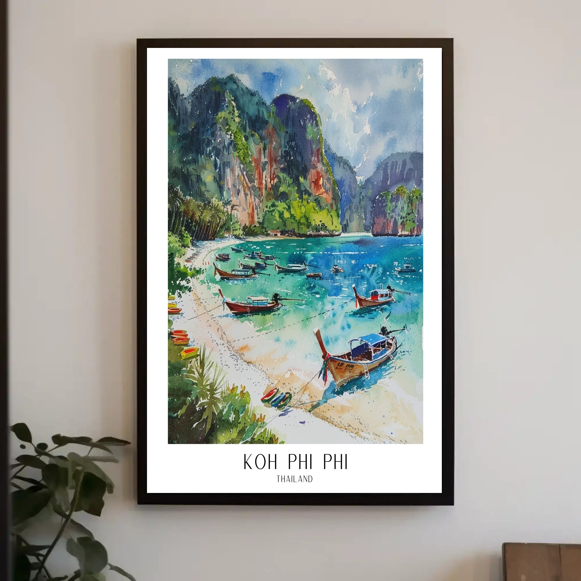 Koh Phi Phi Watercolor Travel Poster PosterGoat