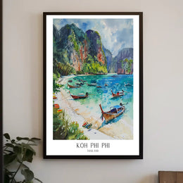 Koh Phi Phi Watercolor Travel Poster PosterGoat