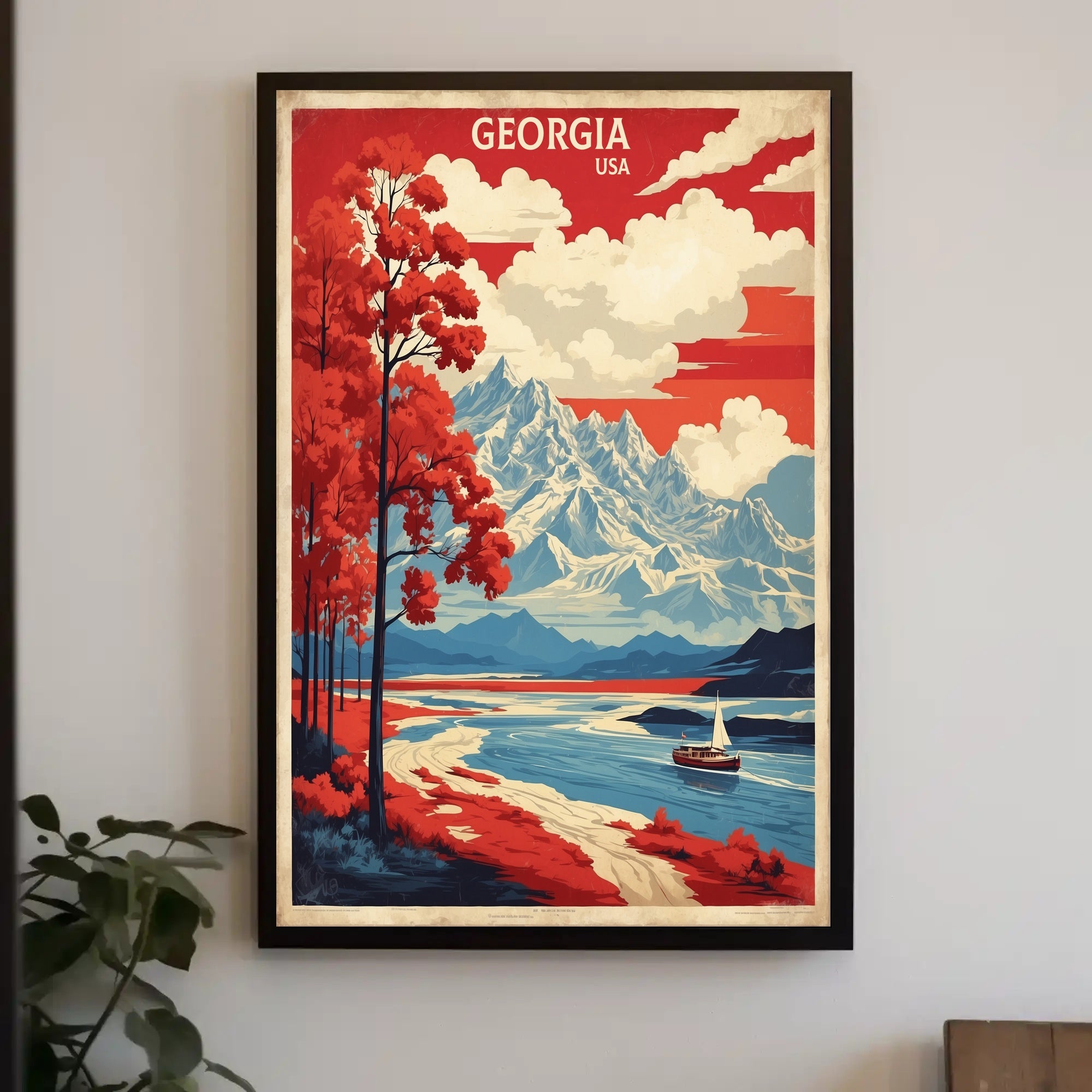 Scenic Georgia Landscape Vintage Travel Poster